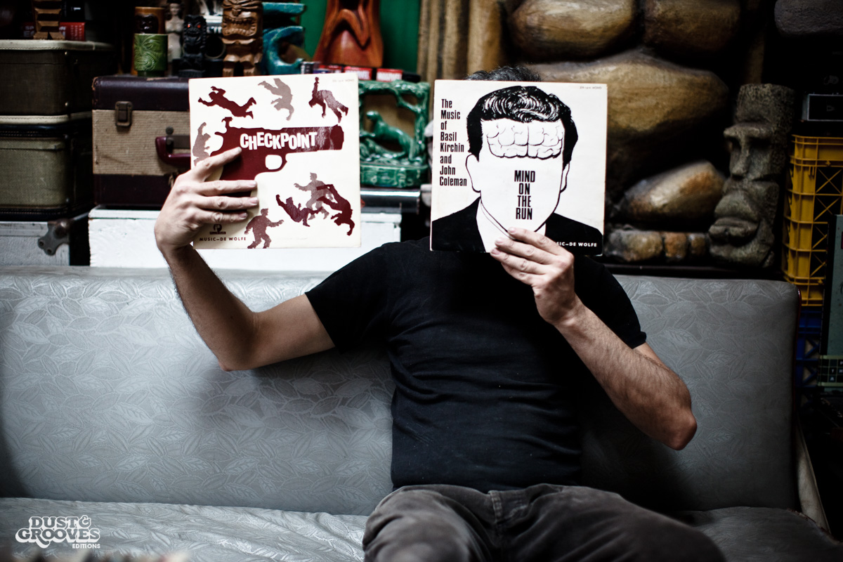 Matt Mikas, a vinyl record collector, photographed at his home in Brooklyn, NY for Dust & Grooves.