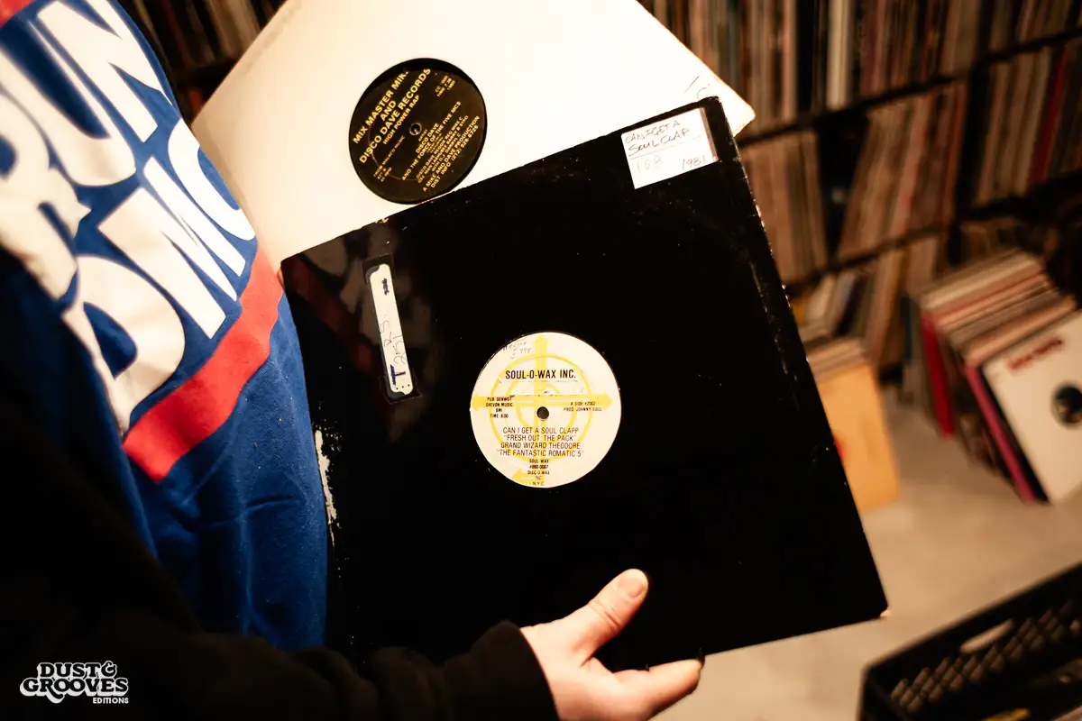 Andrew Mason, a vinyl record collector, photographed at his home in Brooklyn, NY for Dust & Grooves.