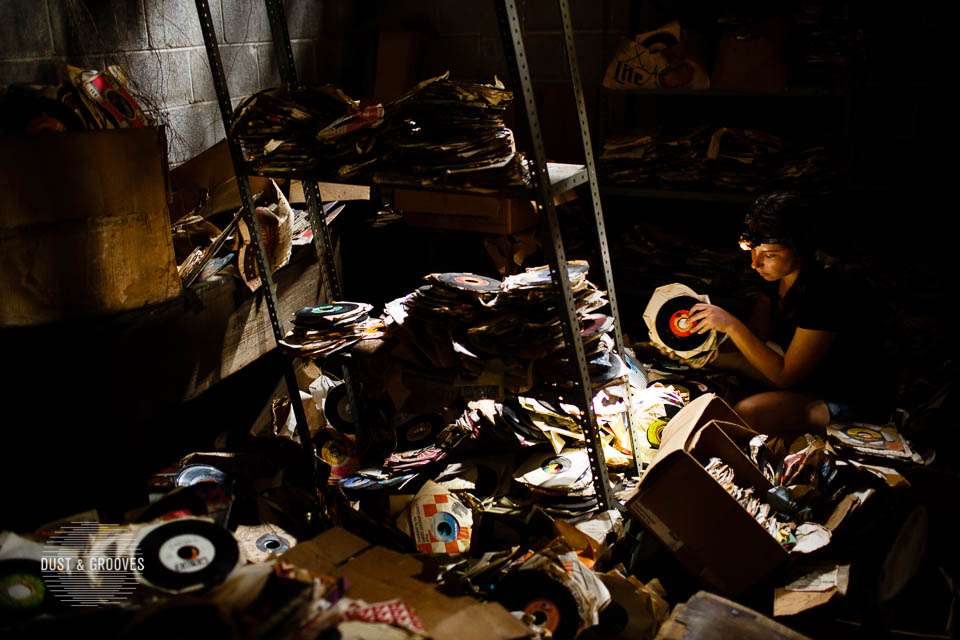 Anya Karmanova & Julia Rodionova, vinyl record collectors, photographed at Anya's home in Moscow, Russia for Dust & Grooves.